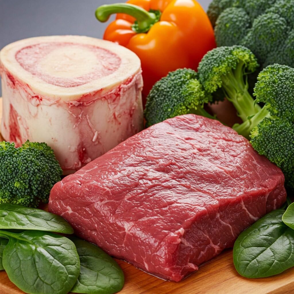 (meat, bone, vegetables)