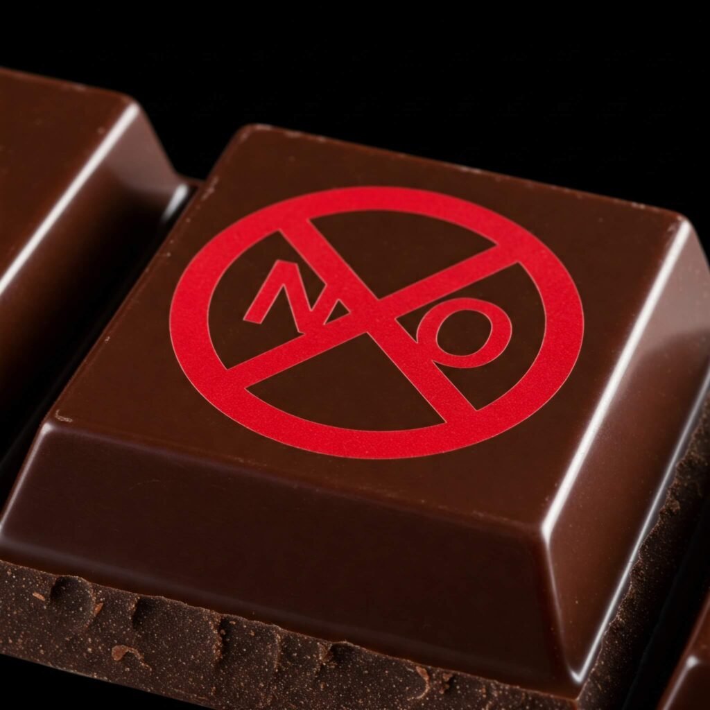 Dark chocolate, toxic to dogs
