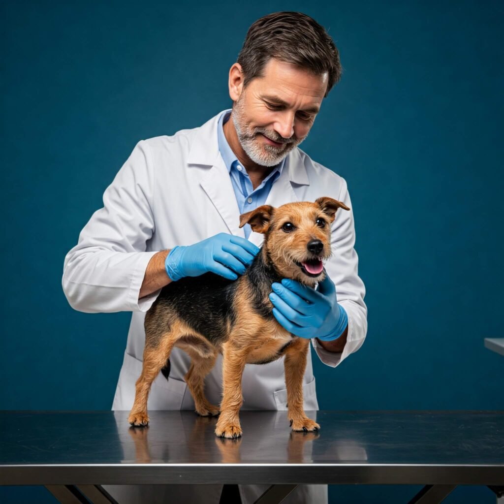 Dog vet check-up, allergy care